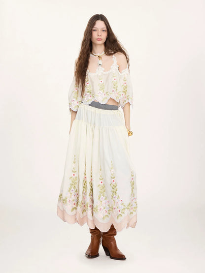 Cut-out cropped top in technical taffeta