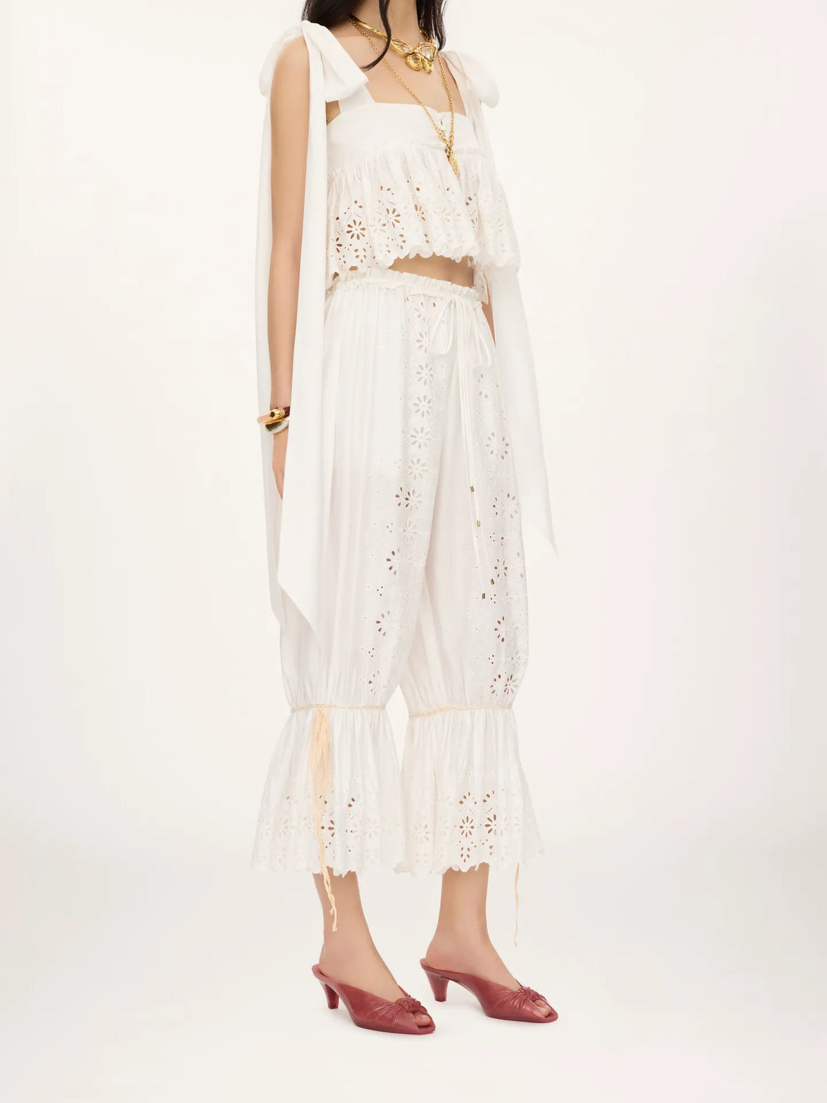 Fluid drawstring pants in soft cotton