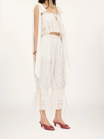 Fluid drawstring pants in soft cotton