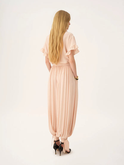 Fluid cropped pants in silk