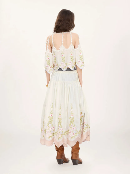 Cut-out cropped top in technical taffeta