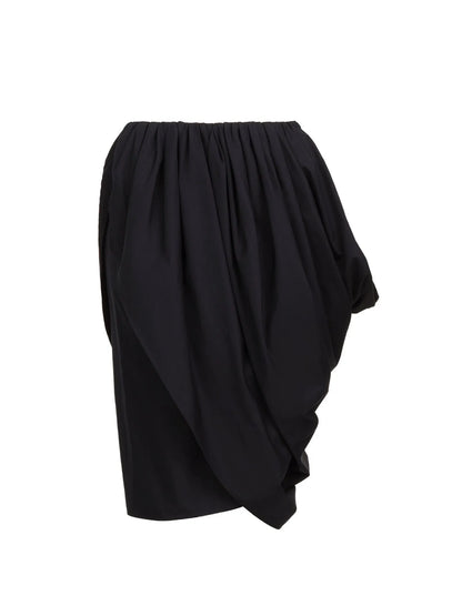 Knee-length wrap skirt in cotton poplin