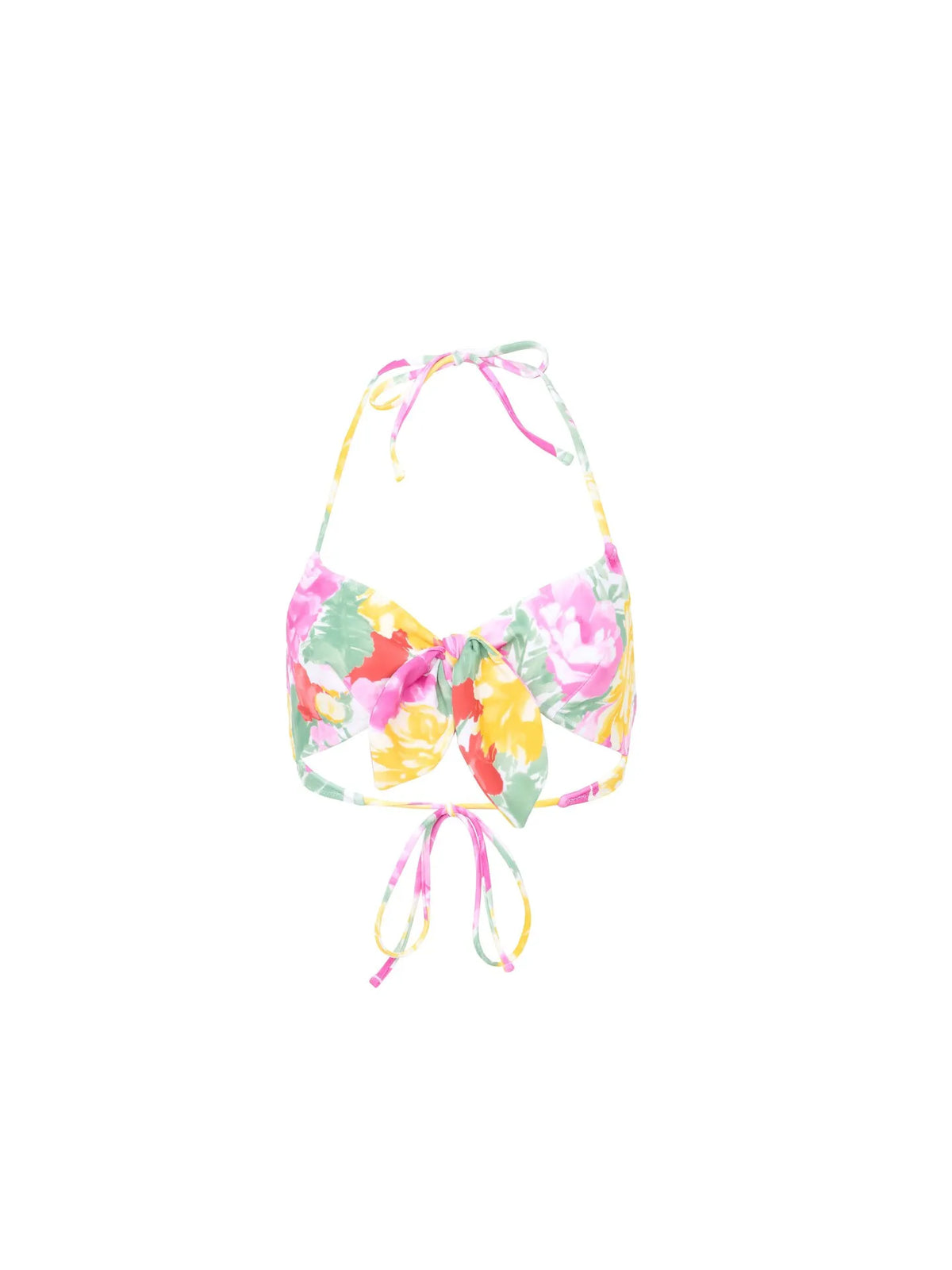 Garden-print bikini top