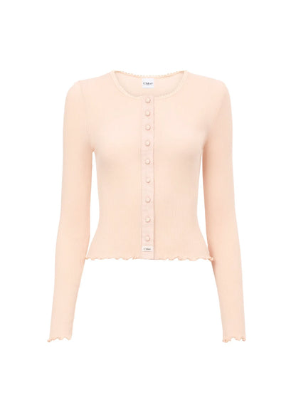 Fitted cardigan in cotton