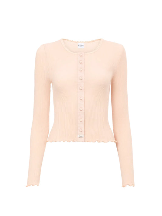 Fitted cardigan in cotton