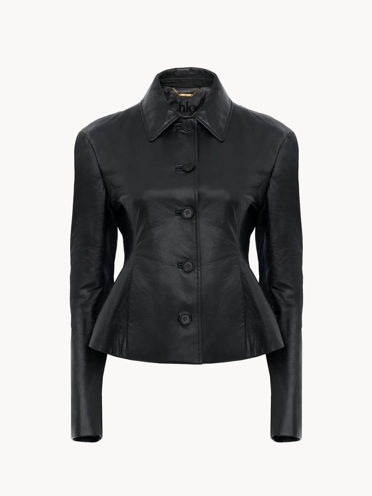 Fitted tailored jacket in leather