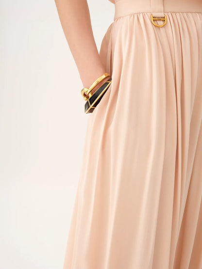 Fluid cropped pants in silk