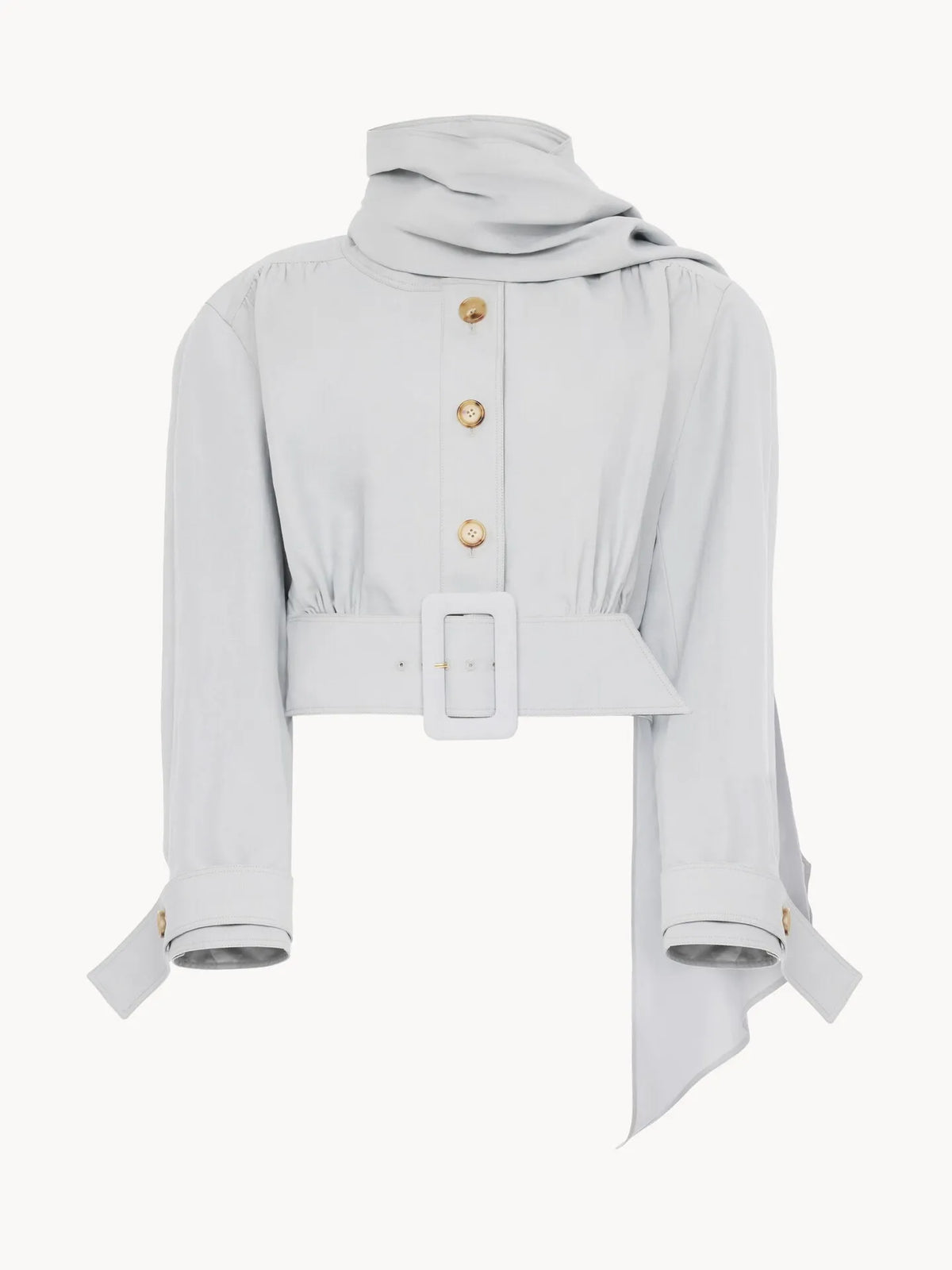 Cropped scarf jacket in a linen-cotton mix