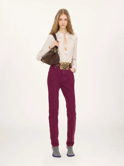 Fitted blouse in silk poplin