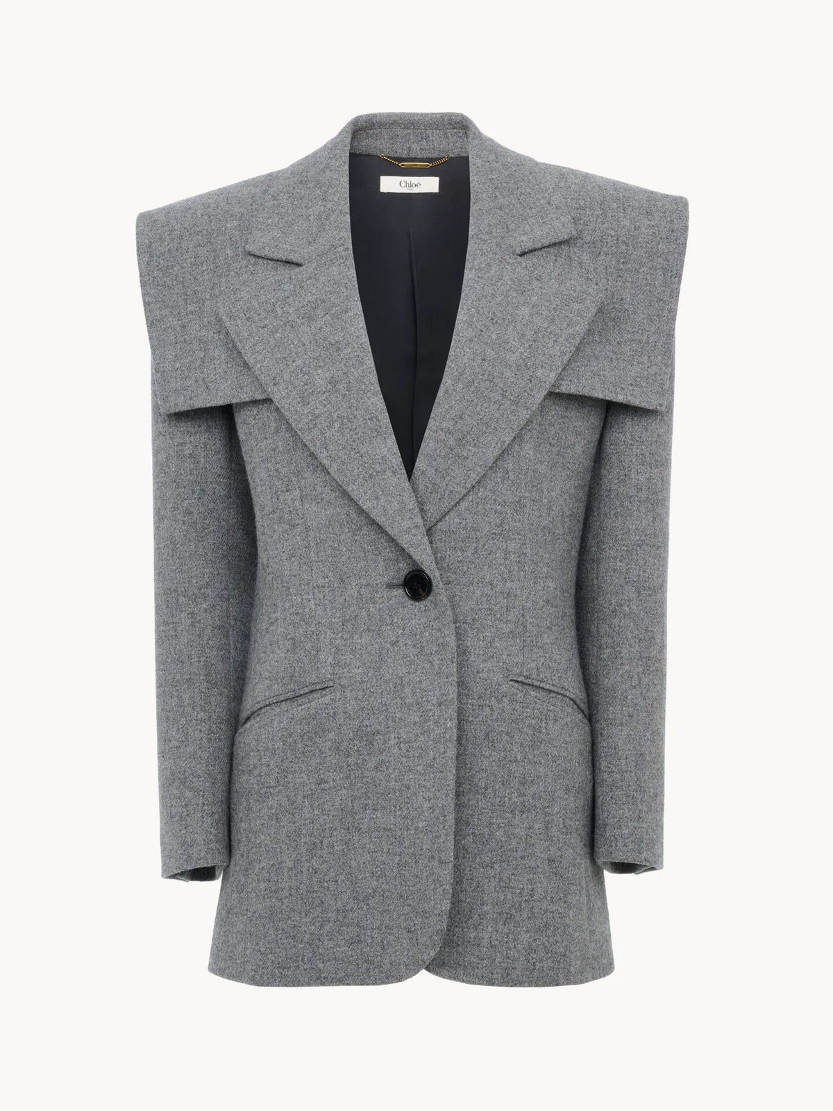 Single-breasted tailored jacket in chiné wool