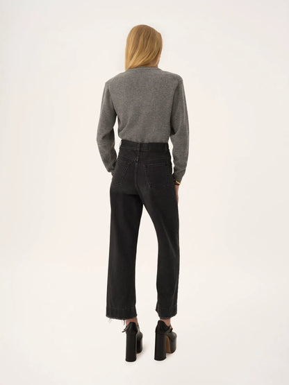 Fitted logo cardigan in a wool & cashmere knit