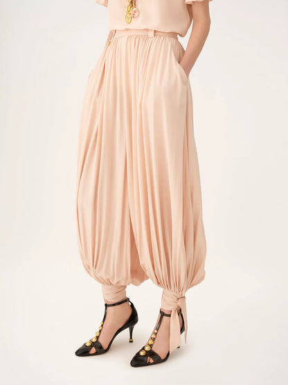 Fluid cropped pants in silk