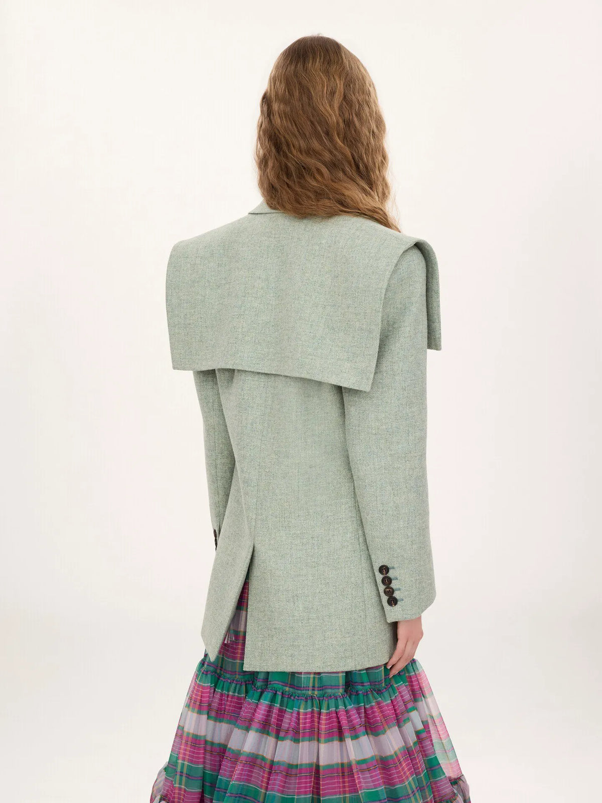 Single-breasted tailored jacket in chiné wool
