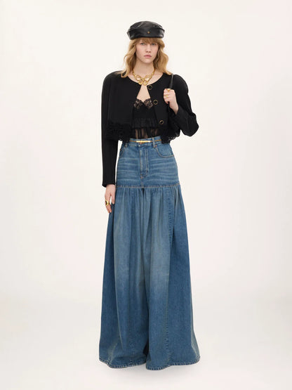 High-rise balloon jeans in denim