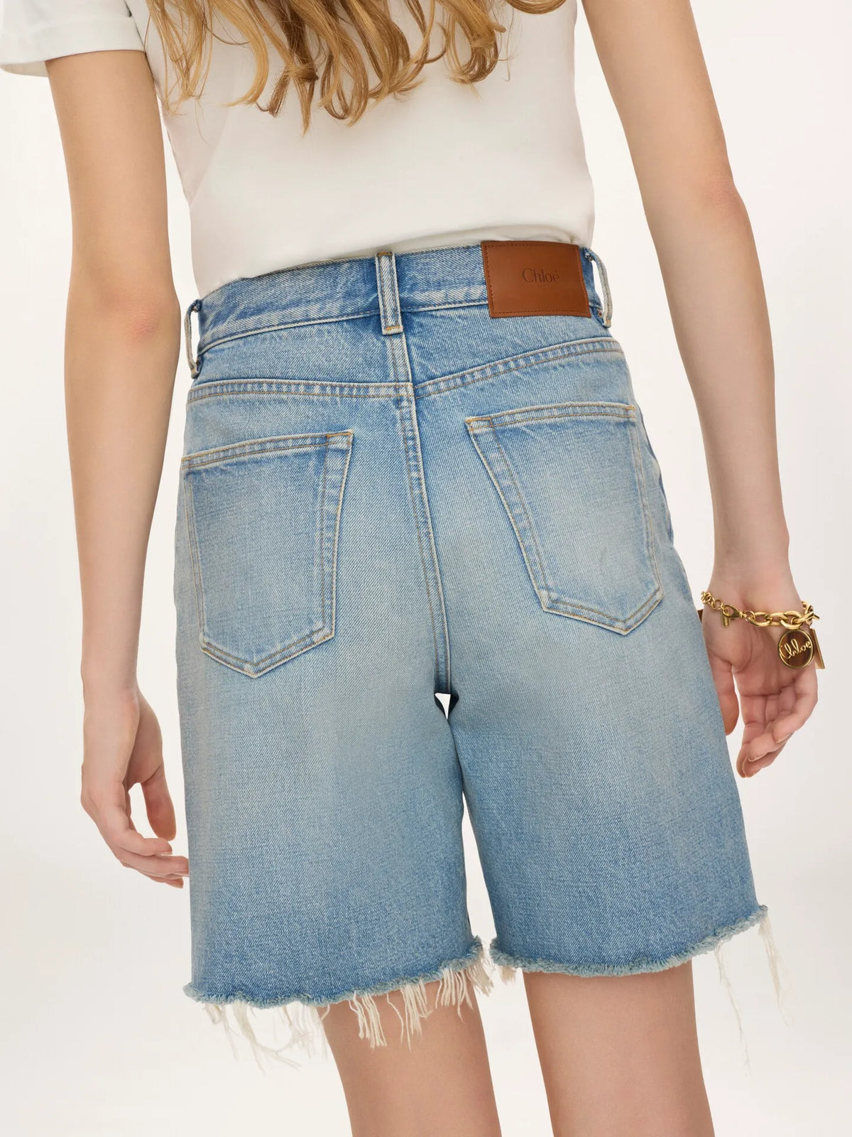 High-rise shorts in denim