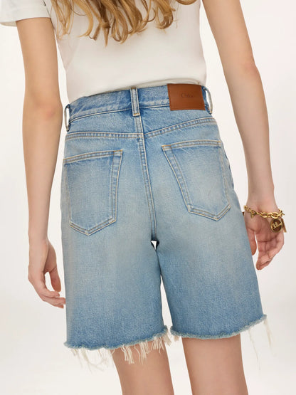 High-rise shorts in denim