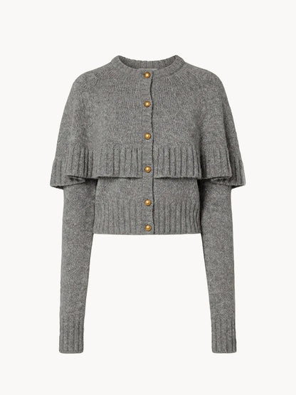 Cape cardigan in a wool & cashmere knit